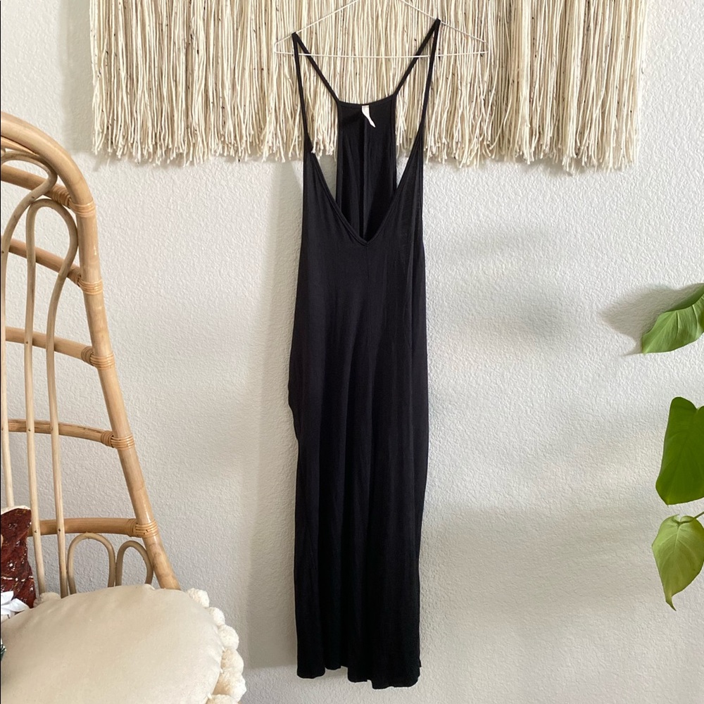 Cezanne Black Overall Stretchy Jumpsuit